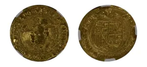 (1476-1516)S Spain Seville 2E Ferdinand V & Isabel I NGC MS64
