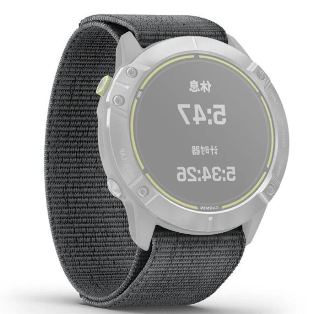 22mm nylon loop watch strap for Garmin watch - Grey