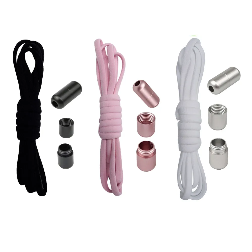 3 Pairs Shoelace Unisex Elastic No Tie Shoe Laces Screw Shoelaces Lazy Shoe Lace Style 1