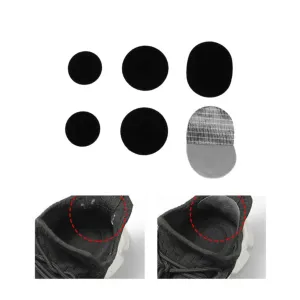 (3 pairs) Ultra Soft Fabric Heel Pads Anti-Slip / Massage Insoles for Sneakers - Black