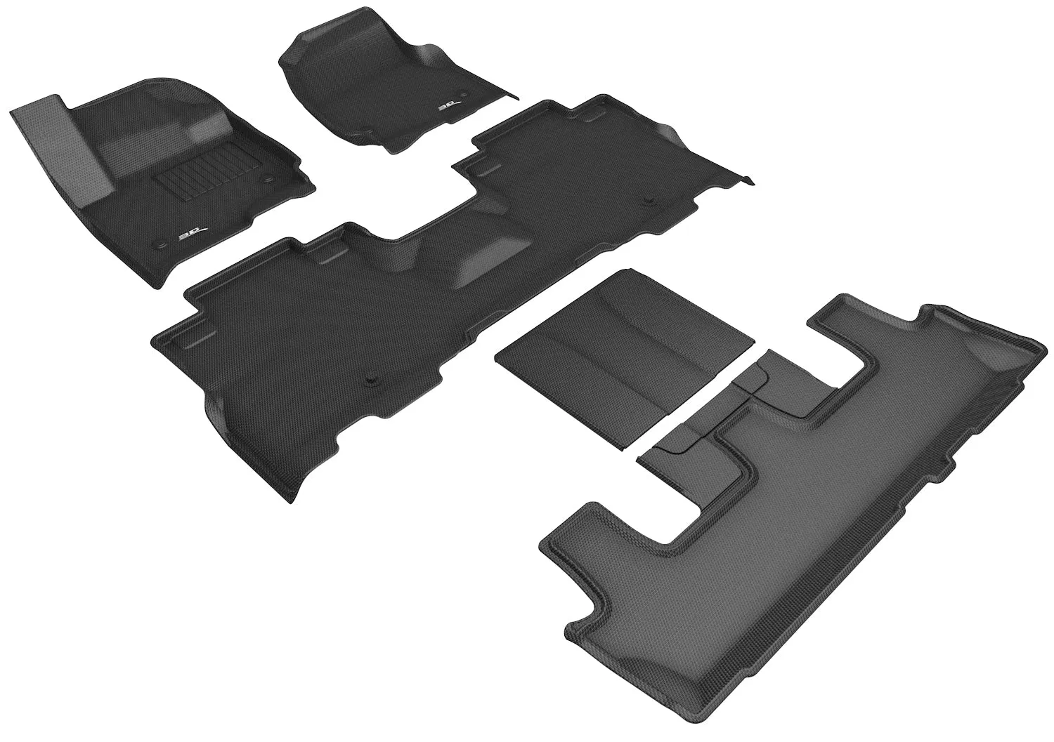 3D MAXpider Floor Mats Ford Expedition 7 / 8 Seater (18-24) All-Weather Kagu Series - Front / Second / Third Row