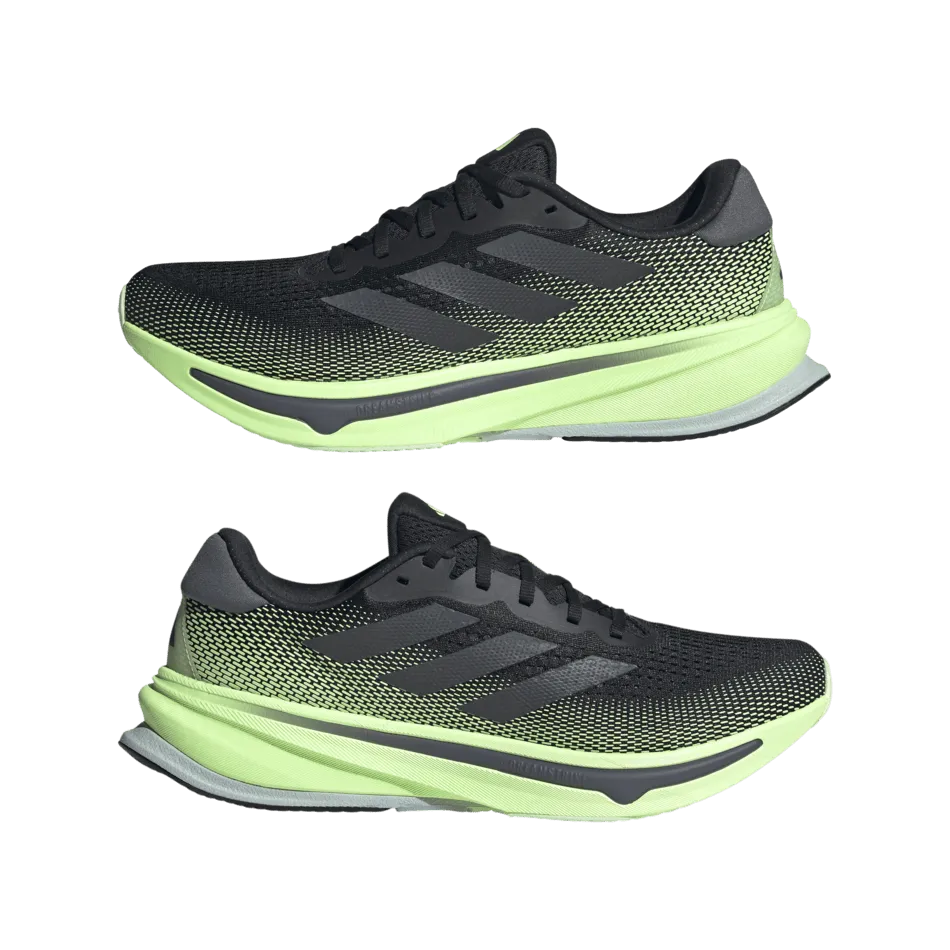 Adidas Men's Supernova Rise Running Shoes in Black/Green AW24