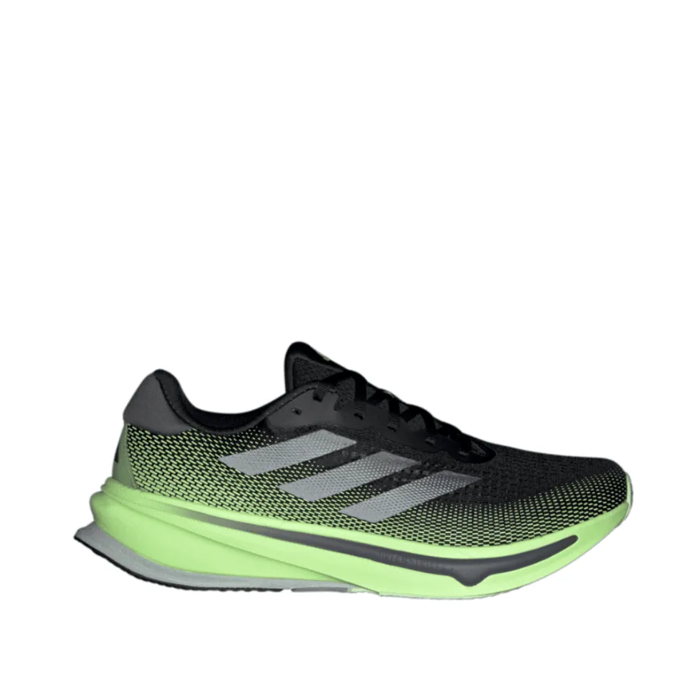 Adidas Men's Supernova Rise Running Shoes in Black/Green AW24