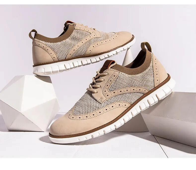 Angelo Ricci™ Breathable Lightweight Brogue Men Casual Shoes