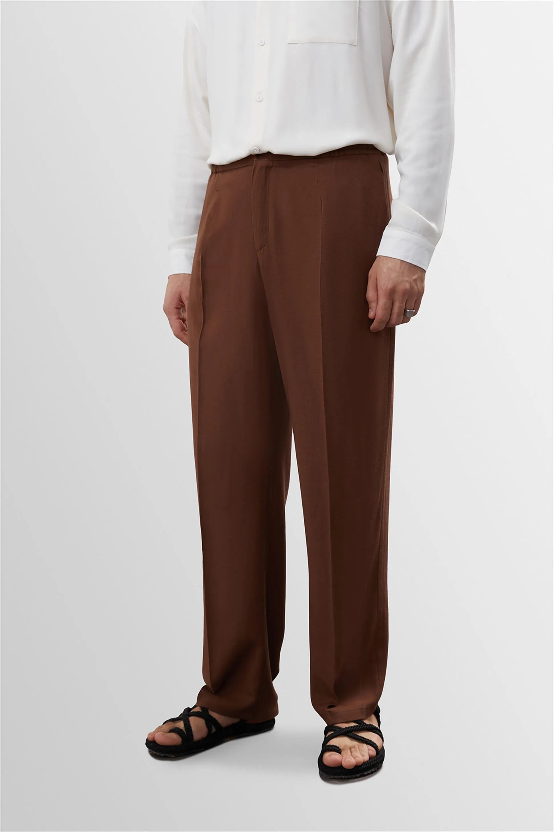 ANT High Waist Pleated Linen Blend Men's Trousers - Cuautla