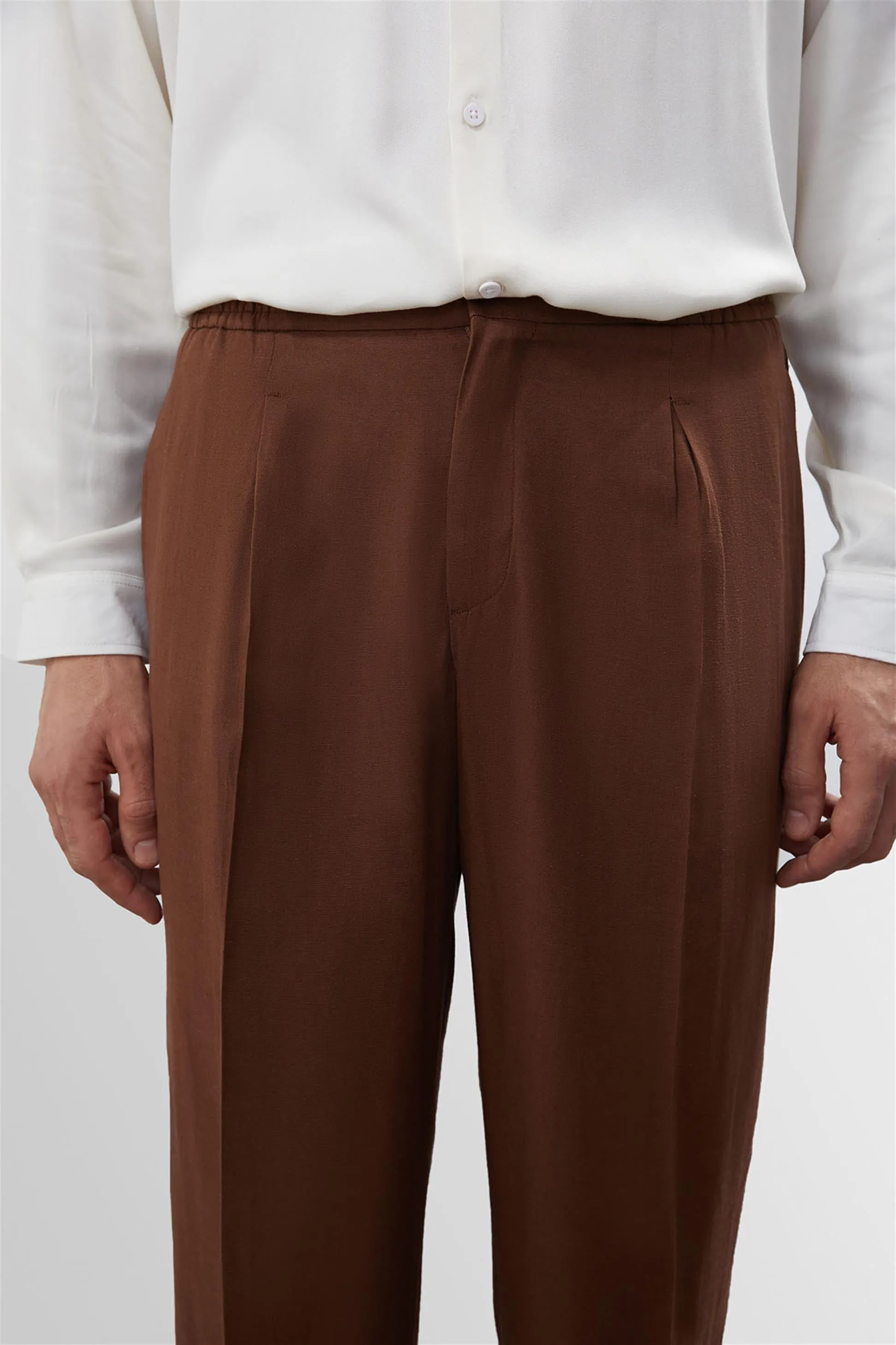 ANT High Waist Pleated Linen Blend Men's Trousers - Cuautla