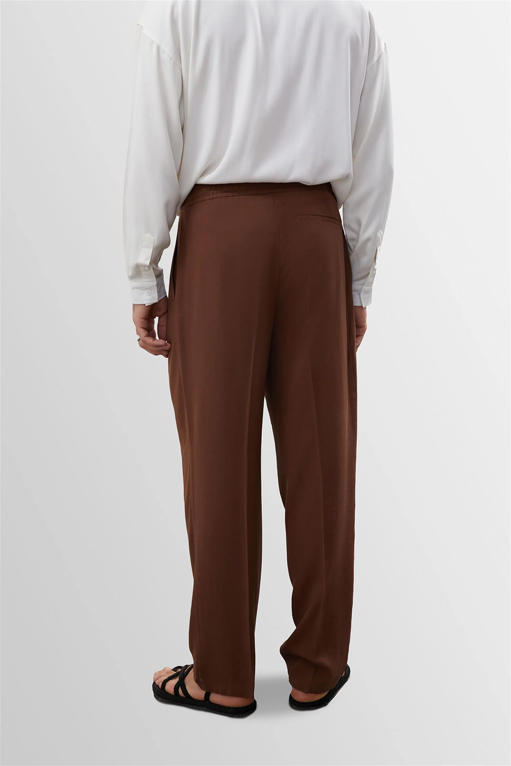ANT High Waist Pleated Linen Blend Men's Trousers - Cuautla