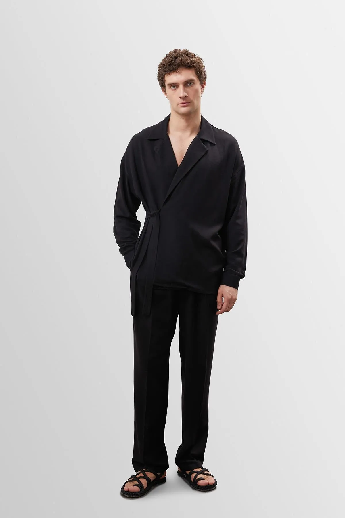 ANT High Waist Pleated Linen Blend Men's Trousers - Houston