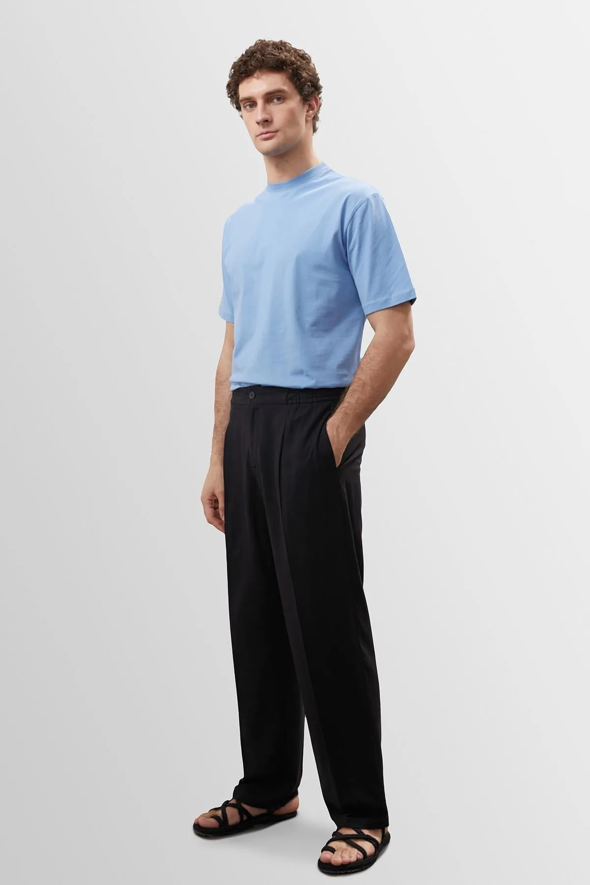 ANT High Waist Pleated Linen Blend Men's Trousers - Houston