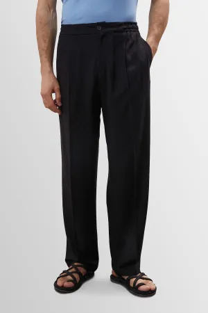 ANT High Waist Pleated Linen Blend Men's Trousers - Houston