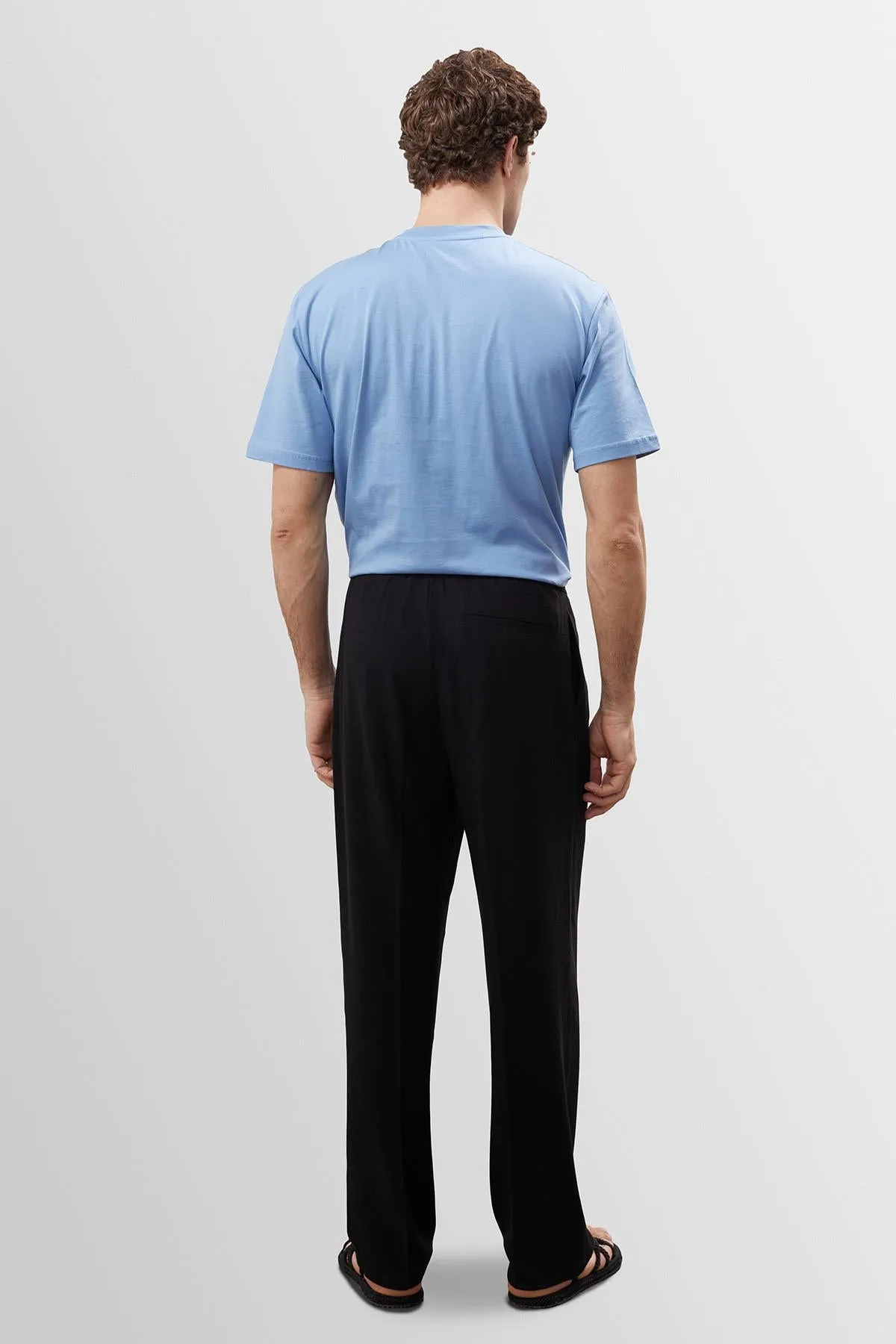 ANT High Waist Pleated Linen Blend Men's Trousers - Houston