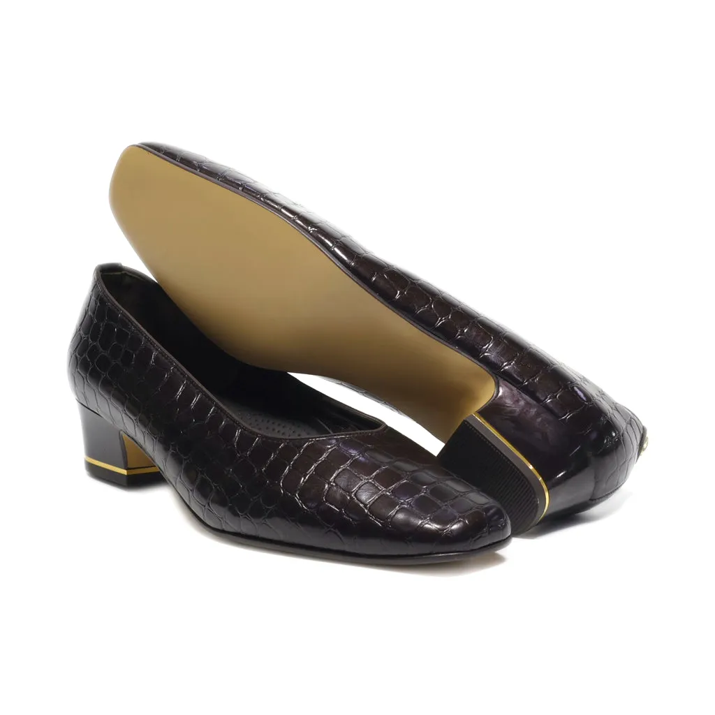 Ara Mid-Heel Shoes Leather Brown Colour For Women