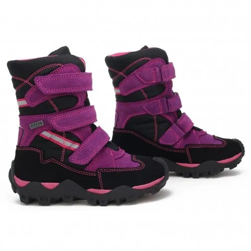 Bartek Girls' Black and Pink Prophylactic Snow Boots | 94646003