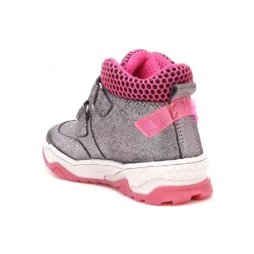 Bartek Girls' Silver & Pink Waterproof Ankle Sneakers | 7091-11MS
