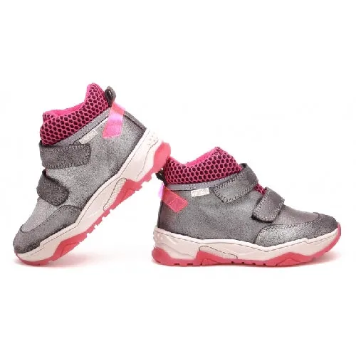 Bartek Girls' Silver & Pink Waterproof Ankle Sneakers | 7091-11MS