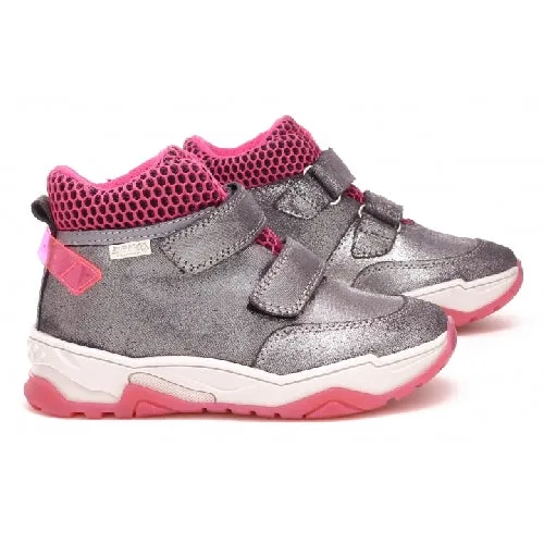 Bartek Girls' Silver & Pink Waterproof Ankle Sneakers | 7091-11MS