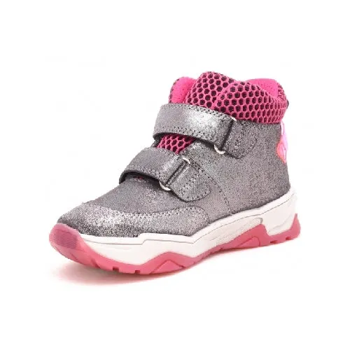Bartek Girls' Silver & Pink Waterproof Ankle Sneakers | 7091-11MS