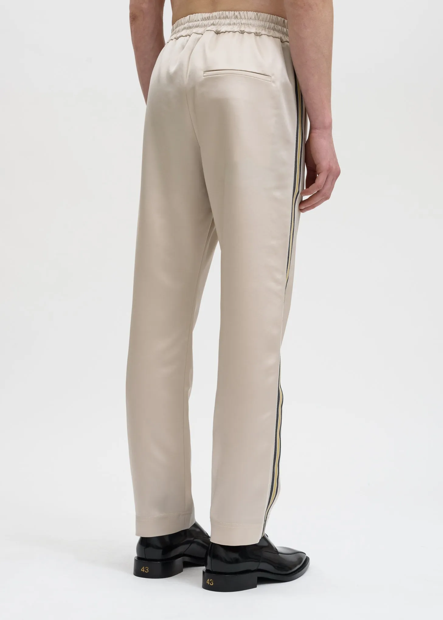 Beige Buck Japanese Satin Track Pant