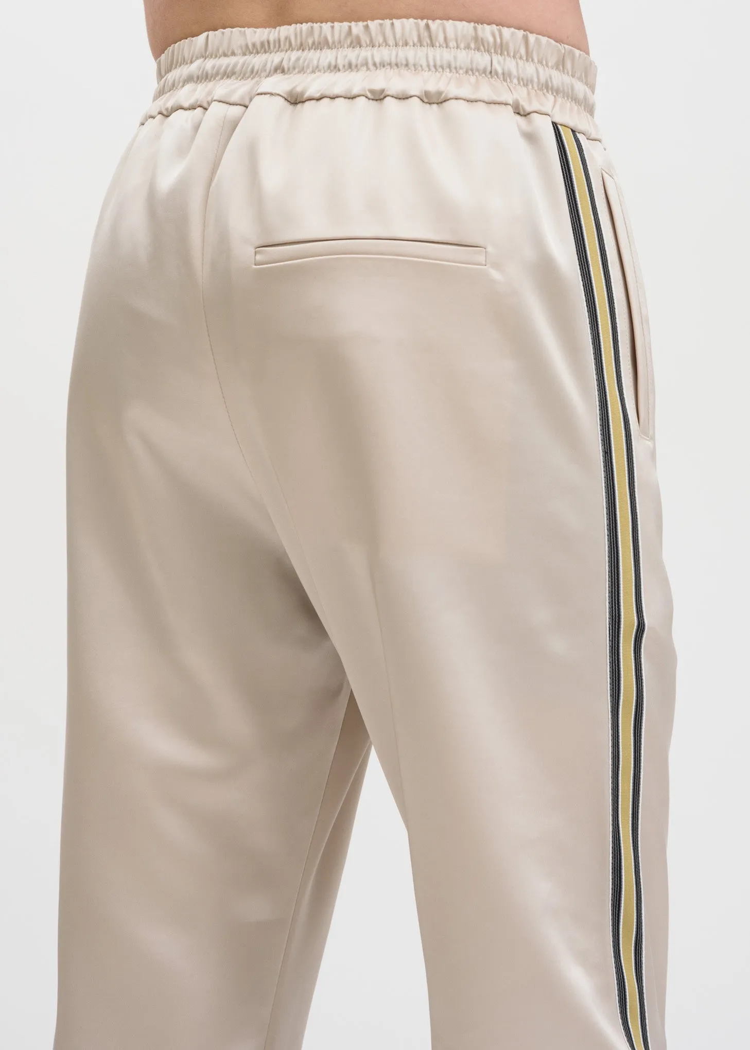 Beige Buck Japanese Satin Track Pant