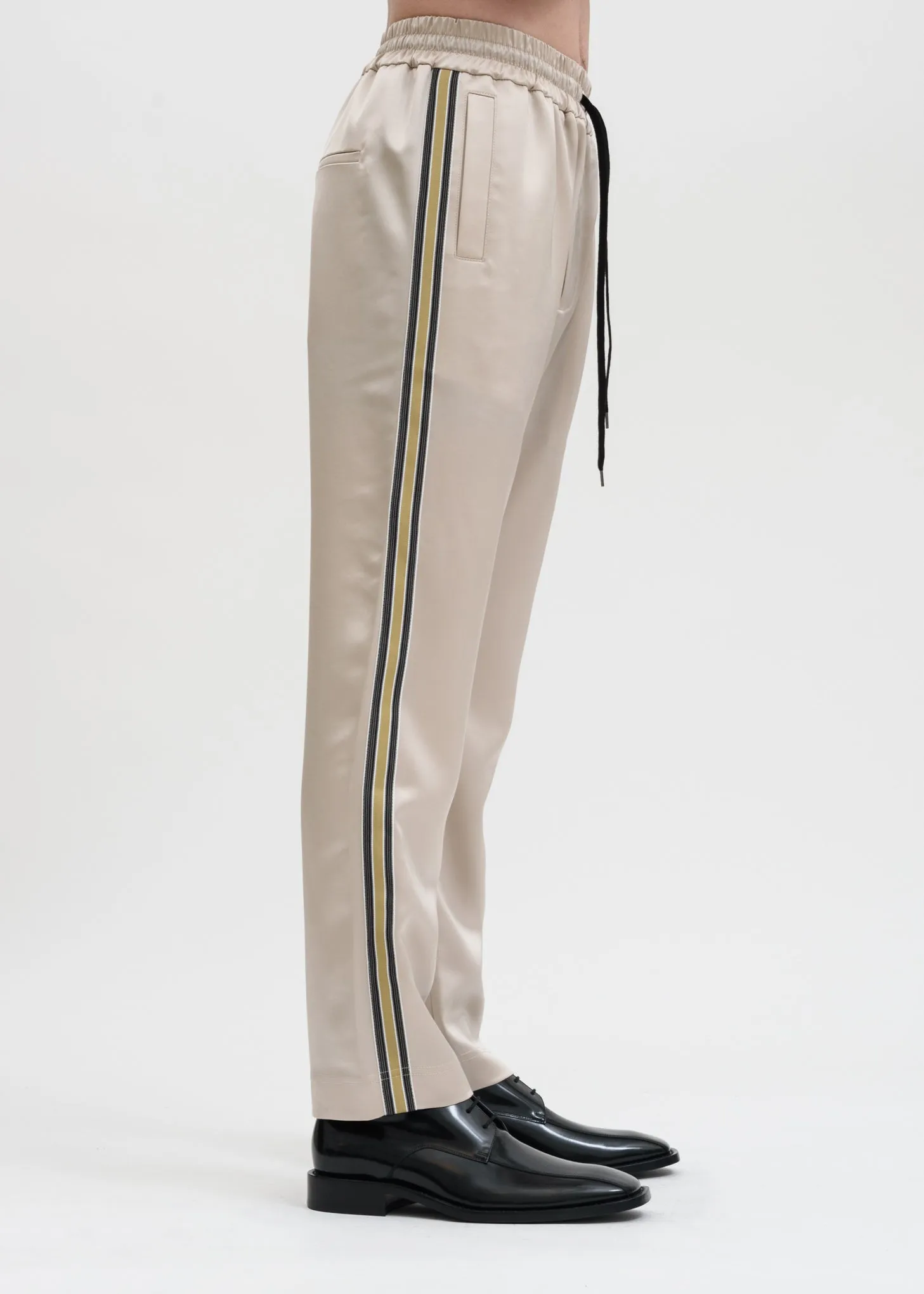 Beige Buck Japanese Satin Track Pant