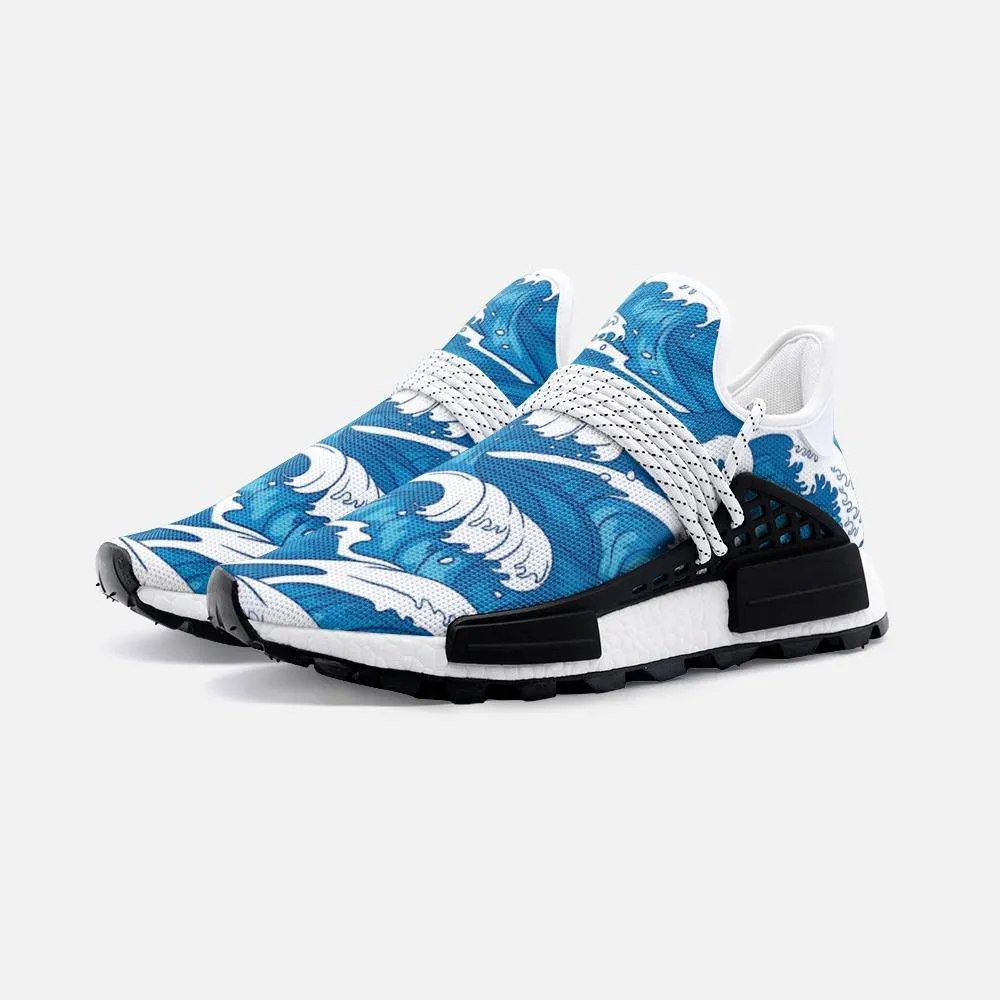 Bleu Ocean waves Unisex Lightweight Custom shoes