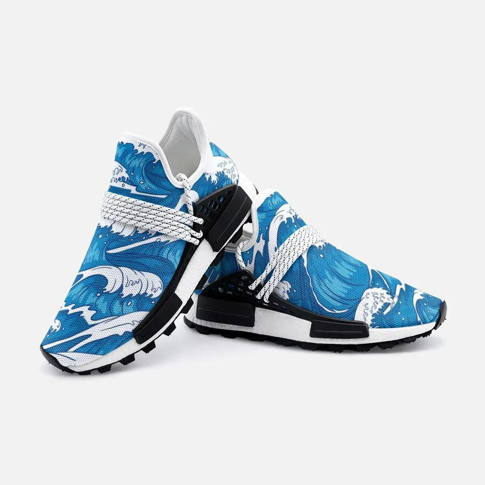 Bleu Ocean waves Unisex Lightweight Custom shoes