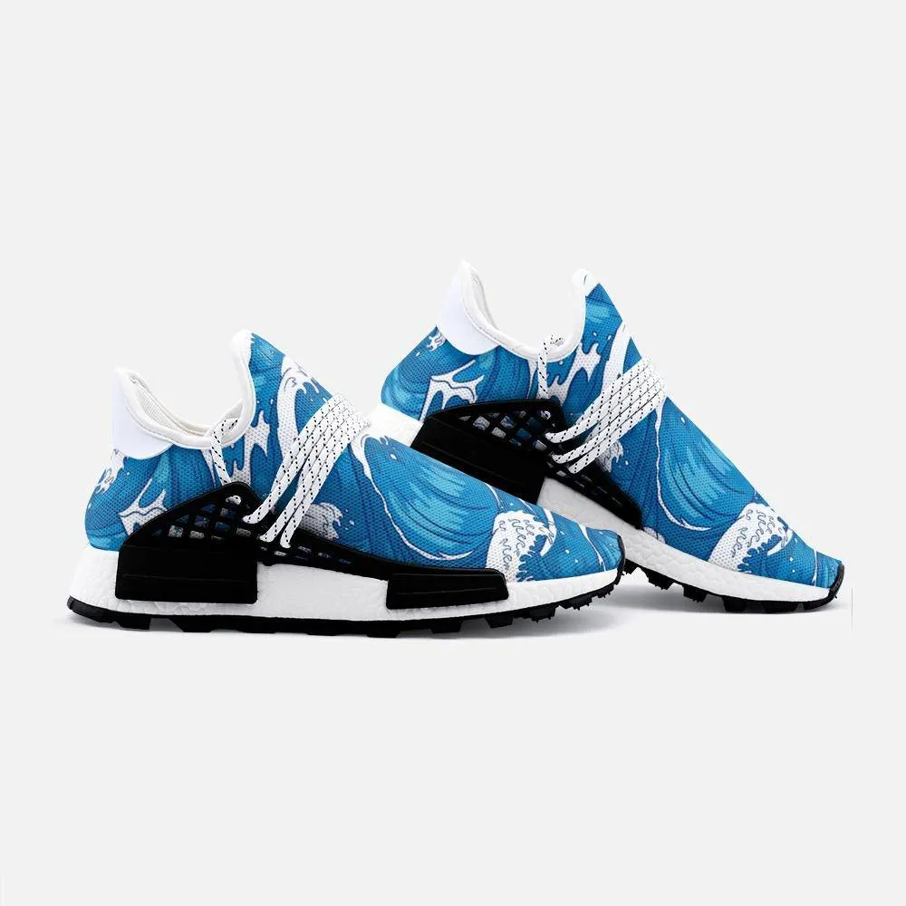 Bleu Ocean waves Unisex Lightweight Custom shoes