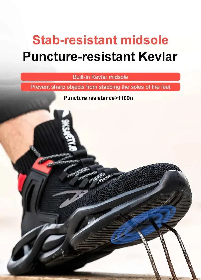 Breathable Steel Toe Safety Sneakers – Lightweight, Puncture-Resistant Work Shoes