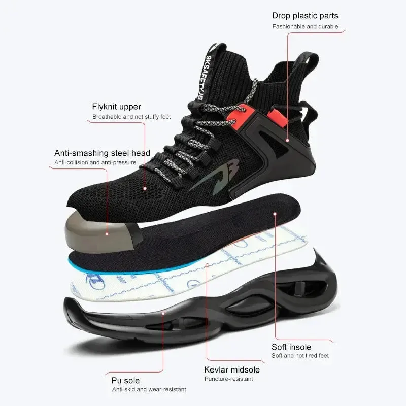 Breathable Steel Toe Safety Sneakers – Lightweight, Puncture-Resistant Work Shoes