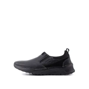 camel active Leather Slip On Shoes Men Black BURREN 852364-RS1-1