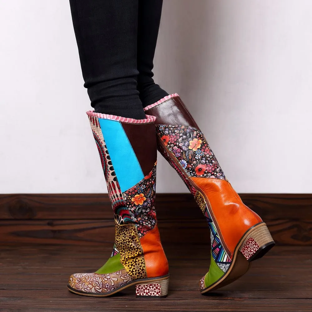 Casual Retro Leather Boots Knee High Boots