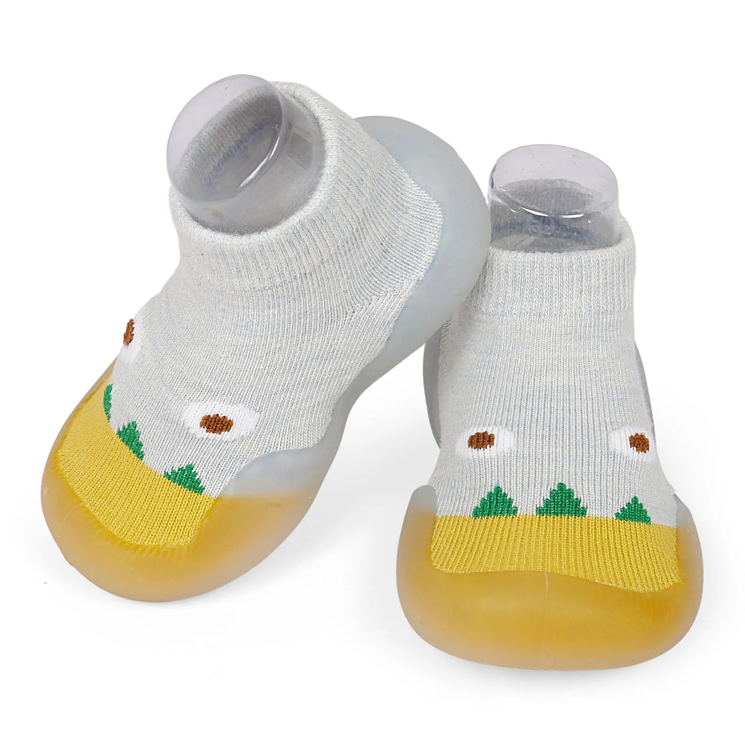 Cute Eye Anti-Skid Slip-On Rubber Sole Shoes - Grey, Yellow