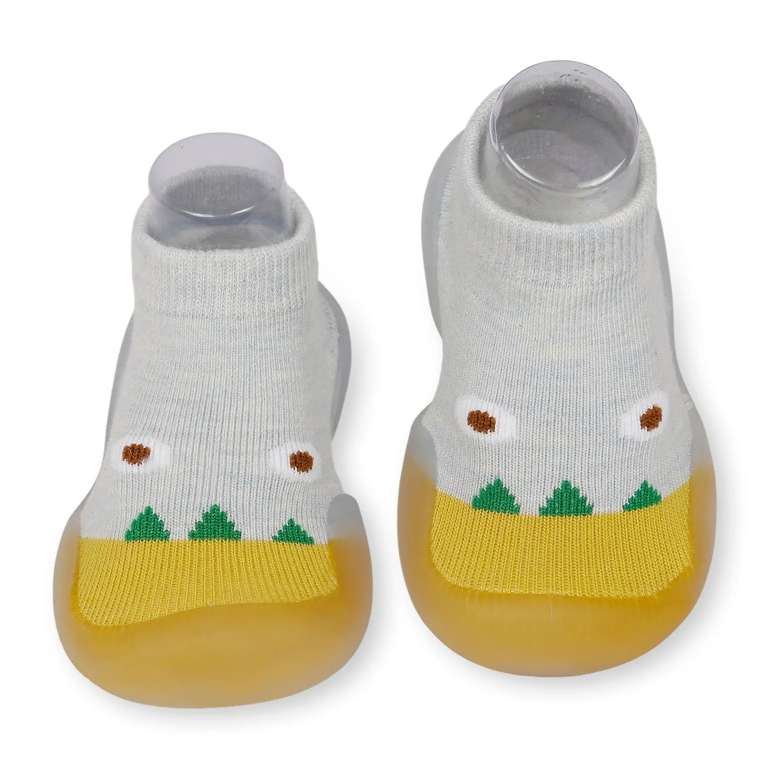 Cute Eye Anti-Skid Slip-On Rubber Sole Shoes - Grey, Yellow