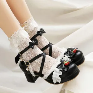 Cute Japanese Lolita Shoes Mary Jane Pumps