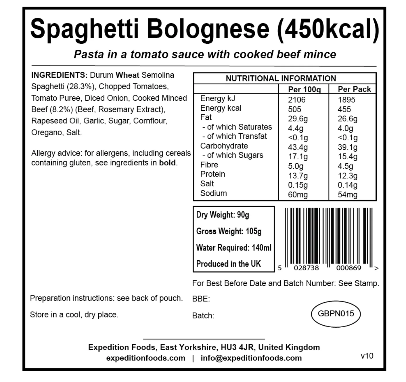 Expedition Foods Meal 450KCAL