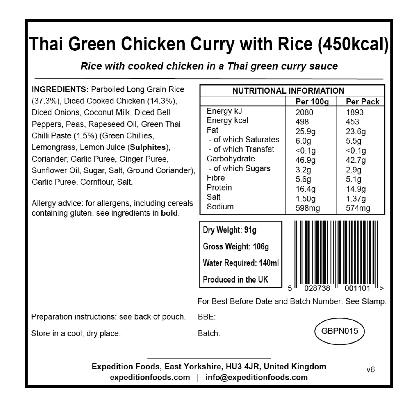 Expedition Foods Meal 450KCAL