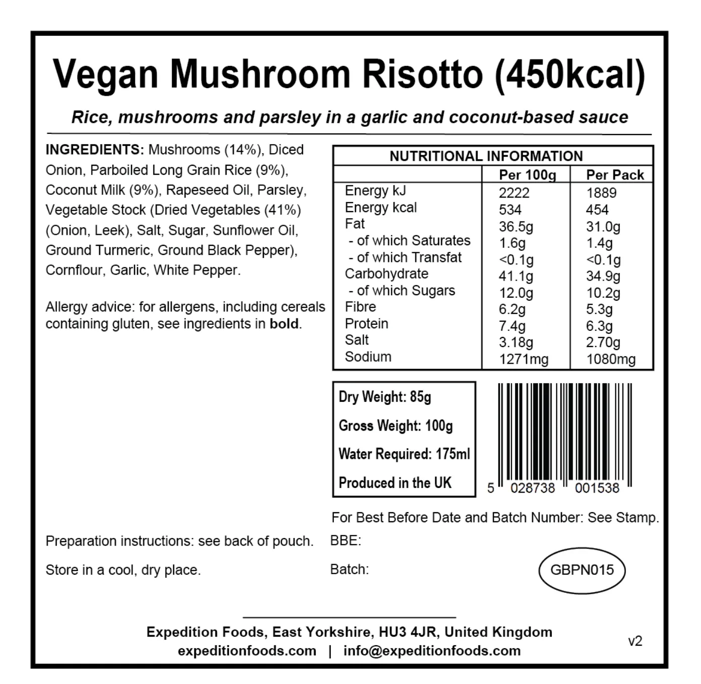 Expedition Foods Meal 450KCAL