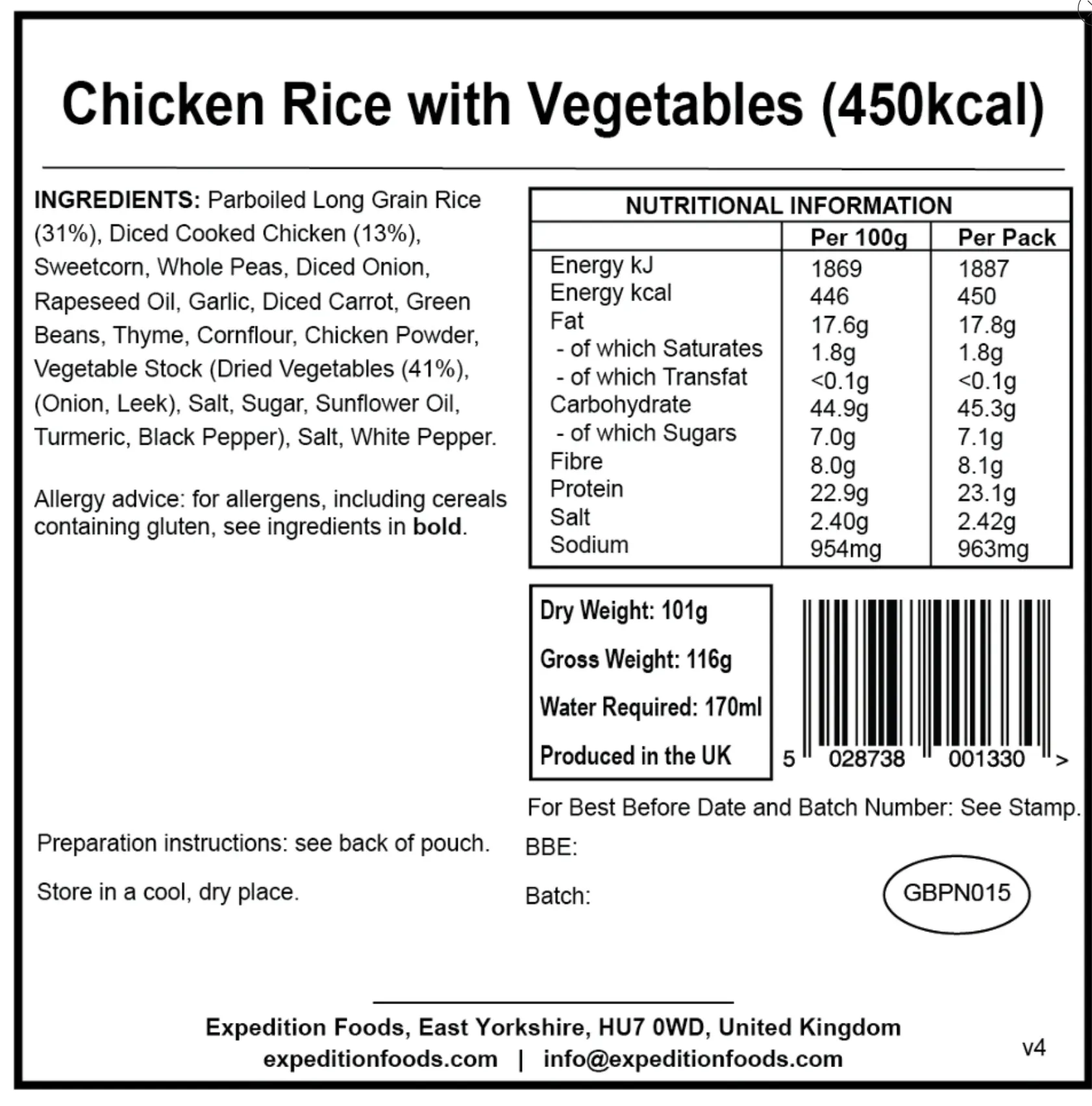 Expedition Foods Meal 450KCAL