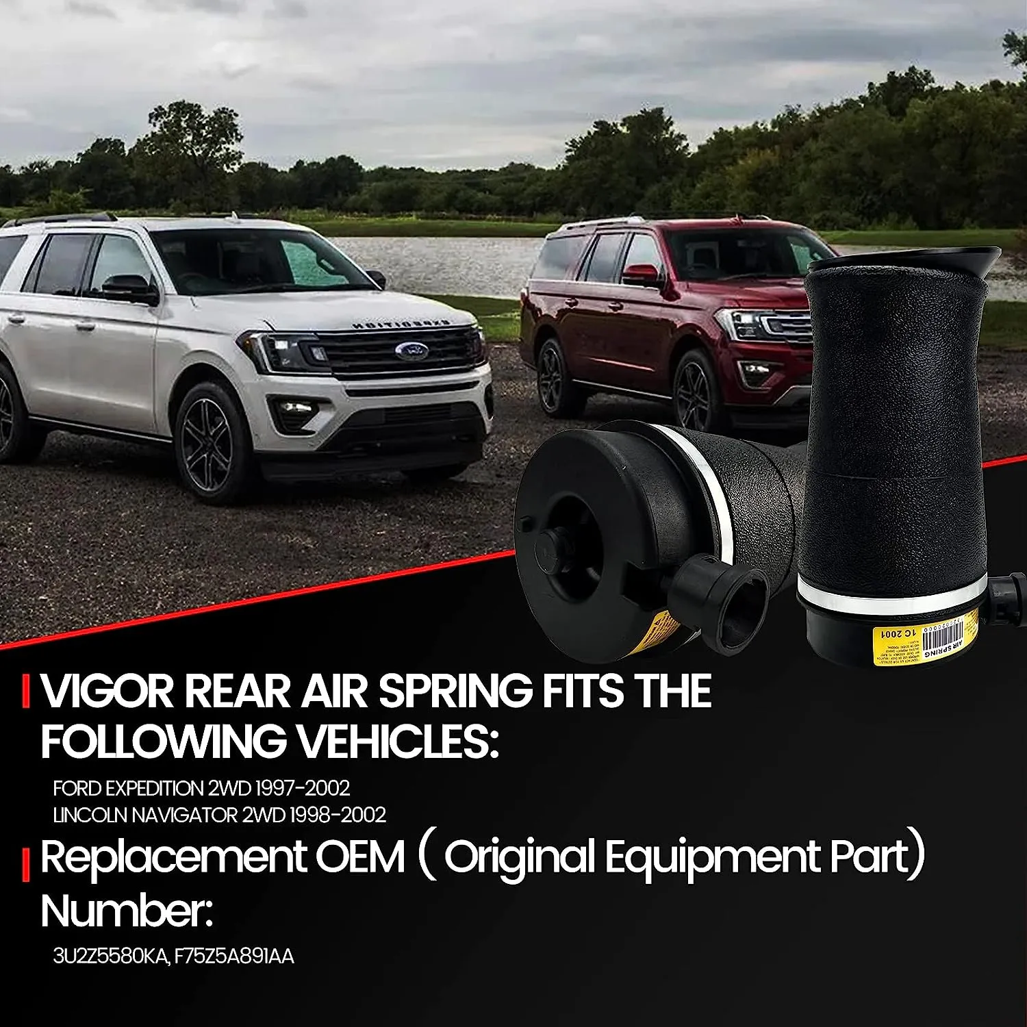 Ford Expedition for Lincoln Navigator 2WD Rear Air Suspension Spring Bag