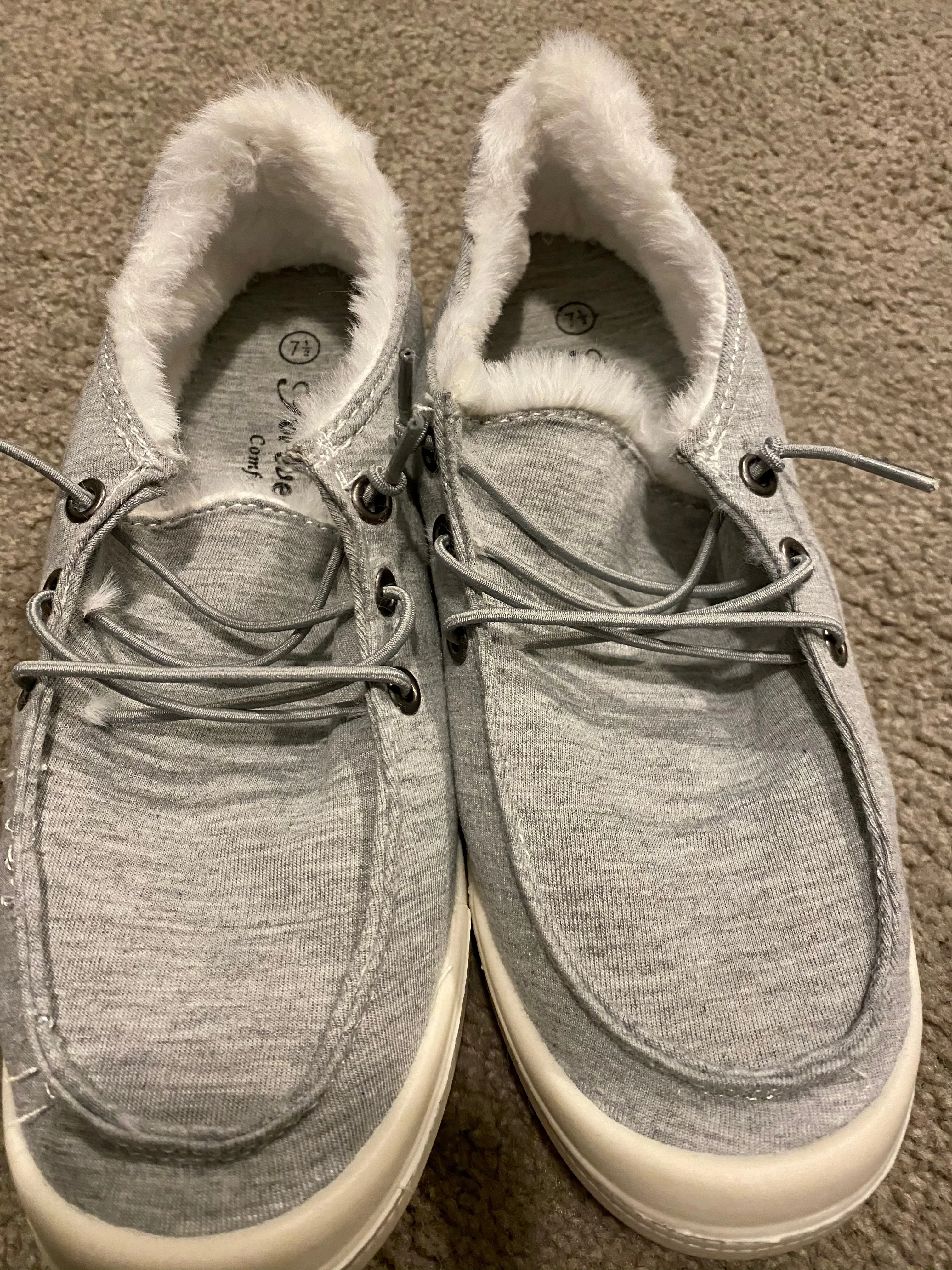 Fur lined slip on sneaker