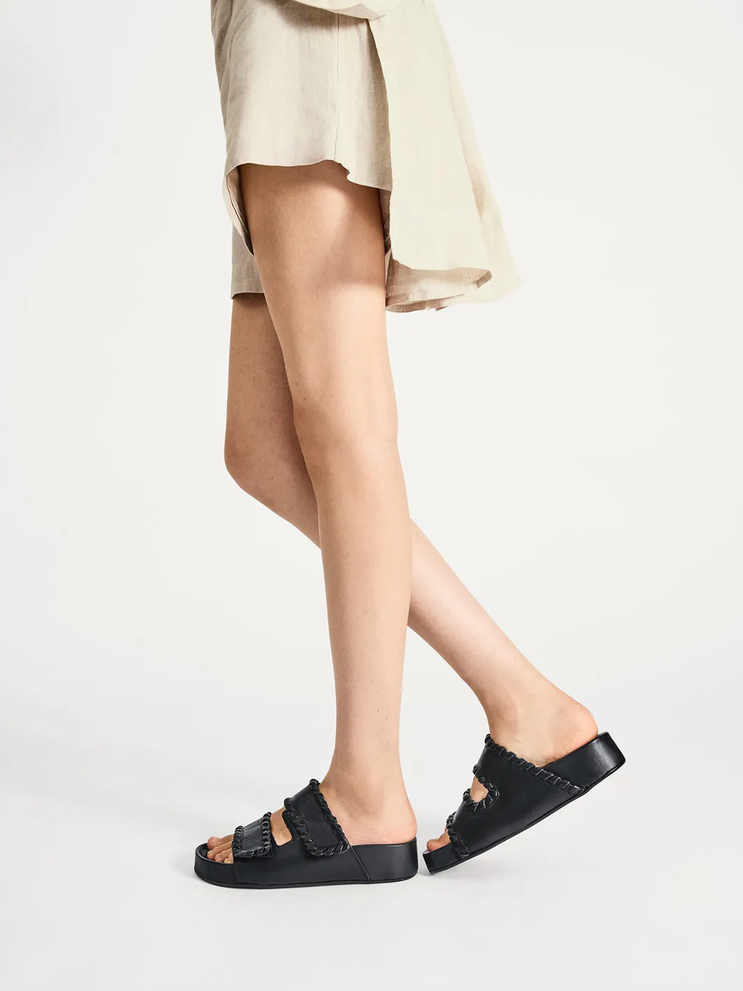 Furlo Stitch Walnut Leather Comfy Sandals