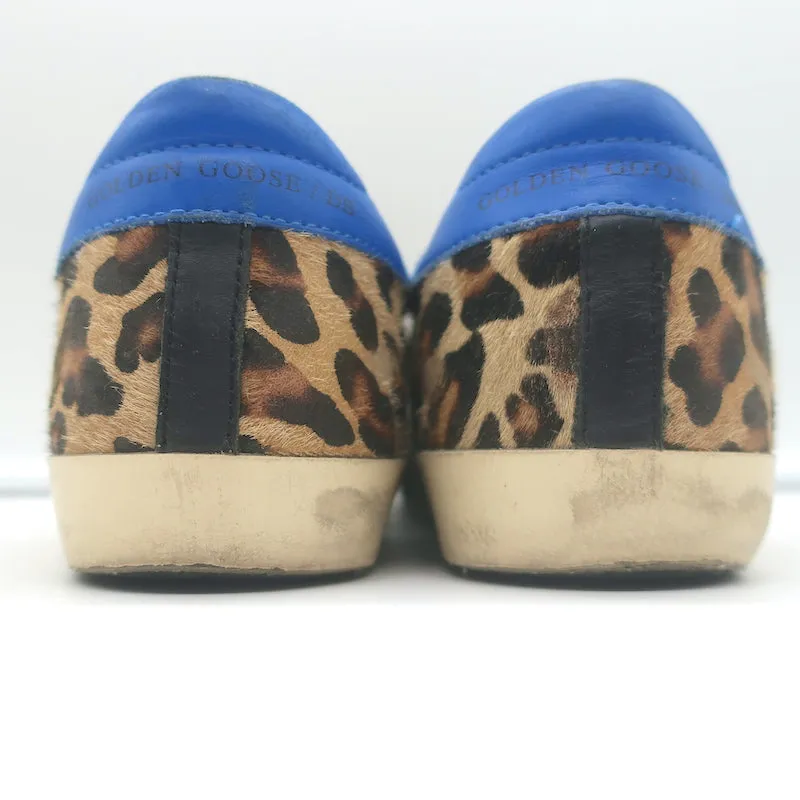 Golden Goose Superstar Leopard Print Pony Hair Low Top Sneakers Size 41