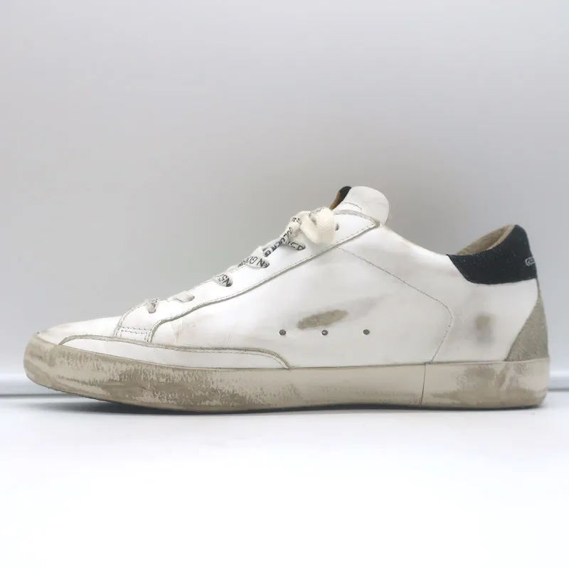 Golden Goose Superstar Low Top Sneakers White Leather with Silver Star Size 41