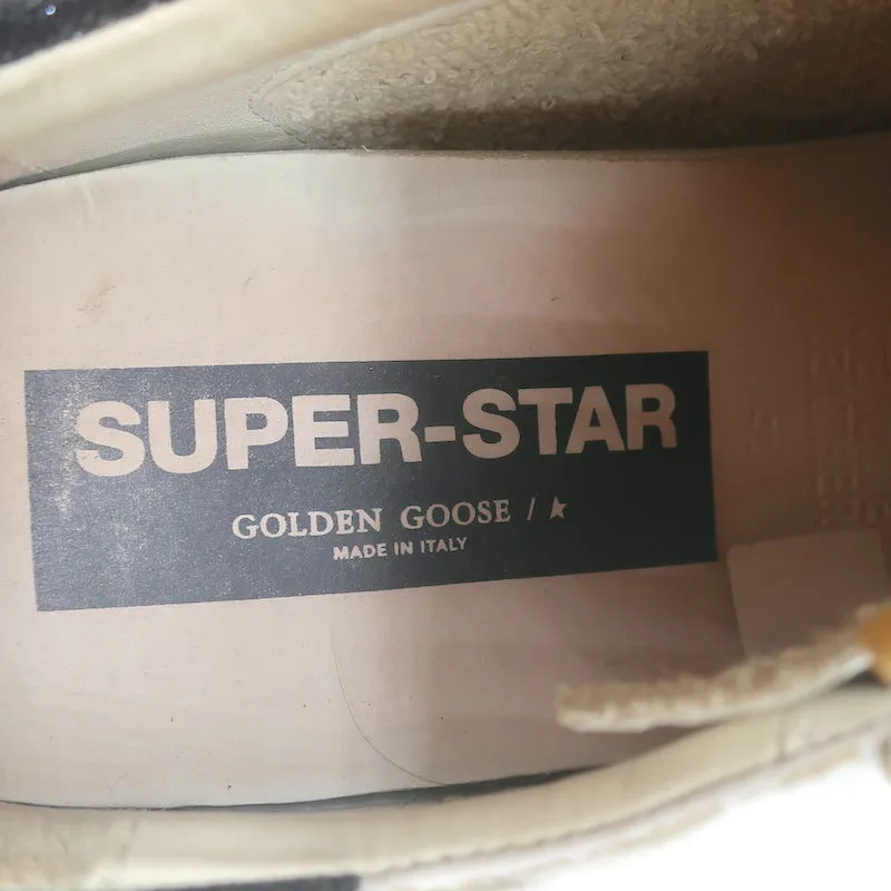 Golden Goose Superstar Low Top Sneakers White Leather with Silver Star Size 41