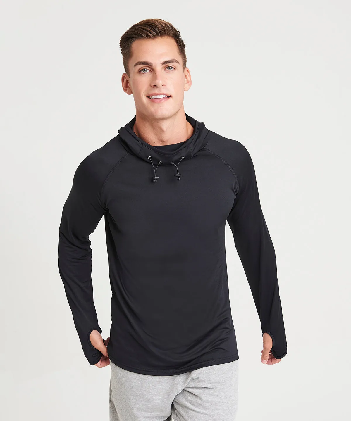 Grey Melange - Cool cowl neck top