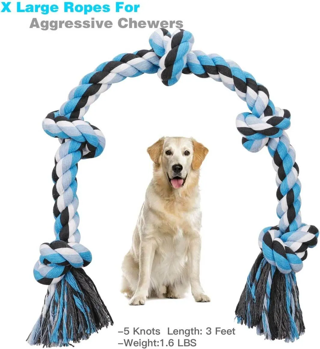Heavy Duty Dog Chew Rope Toys with 5 Knots