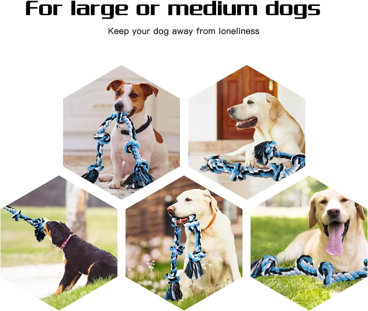 Heavy Duty Dog Chew Rope Toys with 5 Knots