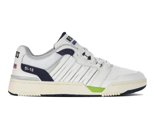 K-Swiss Men's Si-18 Rival Brilliant White Peacoat Lime Green Shoes