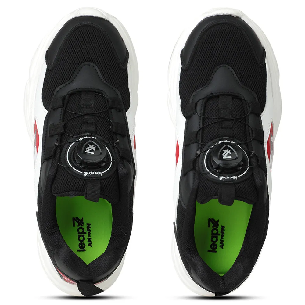 Leap7x Black Sports Non Lacing Walking Shoes For Kids CRISTFER1E By Liberty