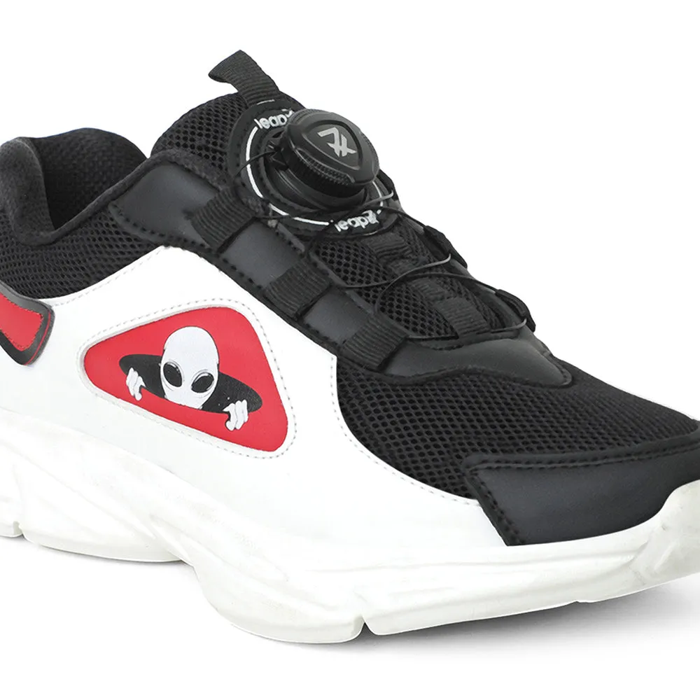 Leap7x Black Sports Non Lacing Walking Shoes For Kids CRISTFER1E By Liberty